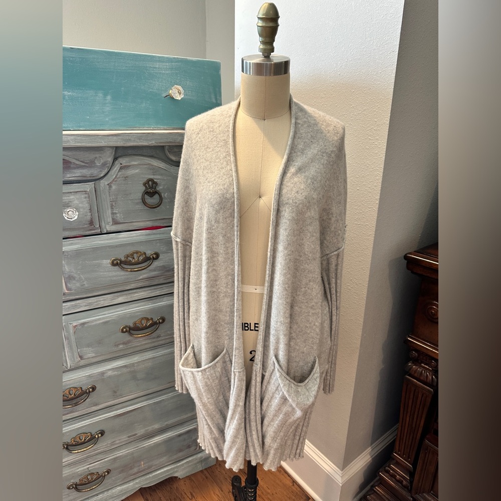 Anthropologie Pilcro Super Soft Gray Open Front Cardigan